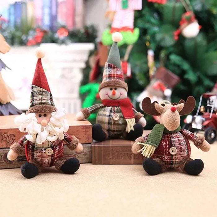 Enfeites de Natal Bonecos de Pelúcia Decorativos