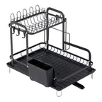Escorredor de Louça Inox 2 Andares e Suporte de Talheres - Casa Stony