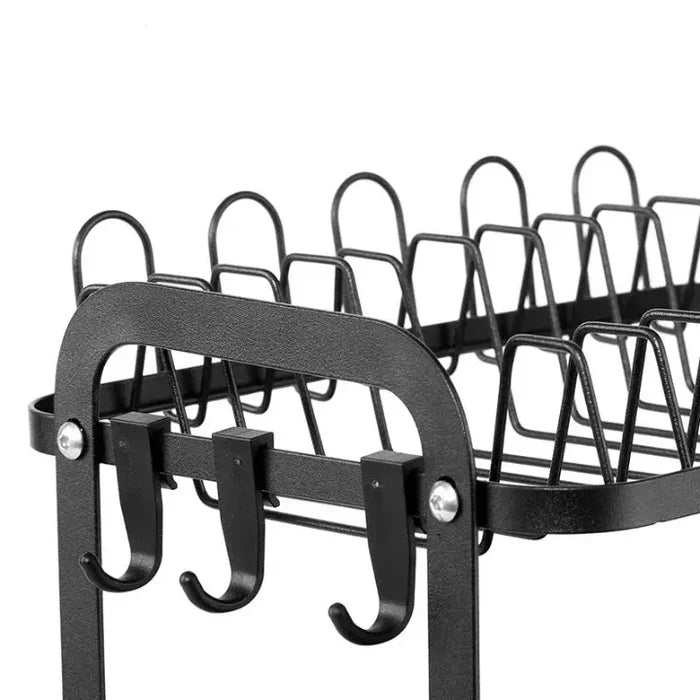 Escorredor de Louça Inox 2 Andares e Suporte de Talheres - Casa Stony