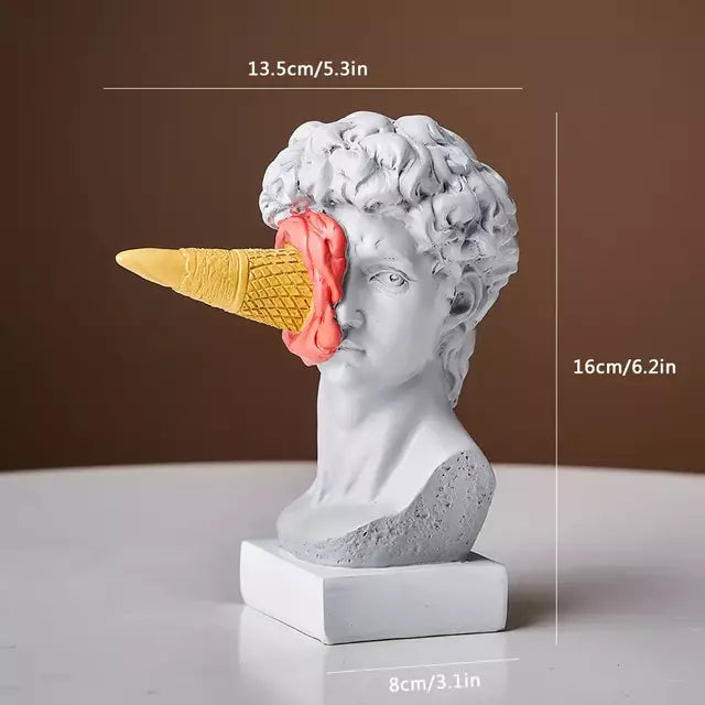 Escultura Grega Decorativa David Sorvete - Casa Stony