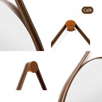 Espelho Redondo Decorativo com Alça em Couro 60cm - Casa Stony