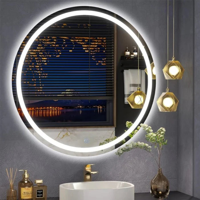 Espelho Redondo para Banheiro com LED Integrada Touch Screen - Casa Stony