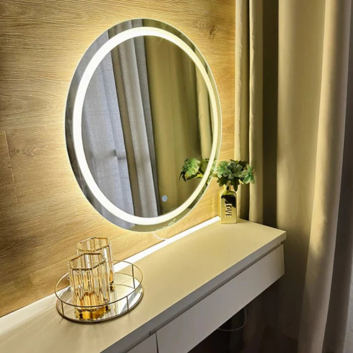 Espelho Redondo para Banheiro com LED Integrada Touch Screen - Casa Stony