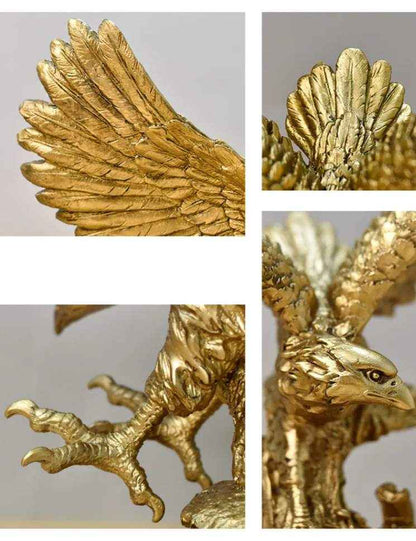 Estatueta Decorativa Águia Dourada