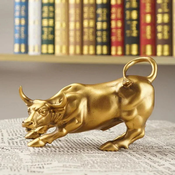 Estátua Decorativa Touro de Wall Street Dourado - Casa Stony