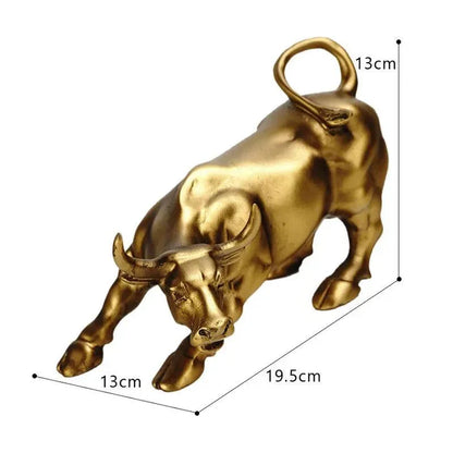 Estátua Decorativa Touro de Wall Street Dourado - Casa Stony