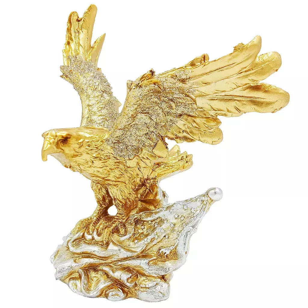 Estatueta Decorativa Águia Dourada