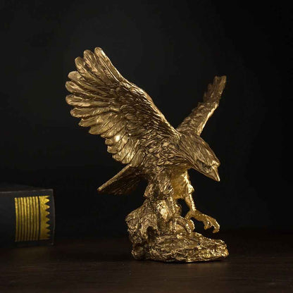 Estatueta Decorativa Águia Dourada