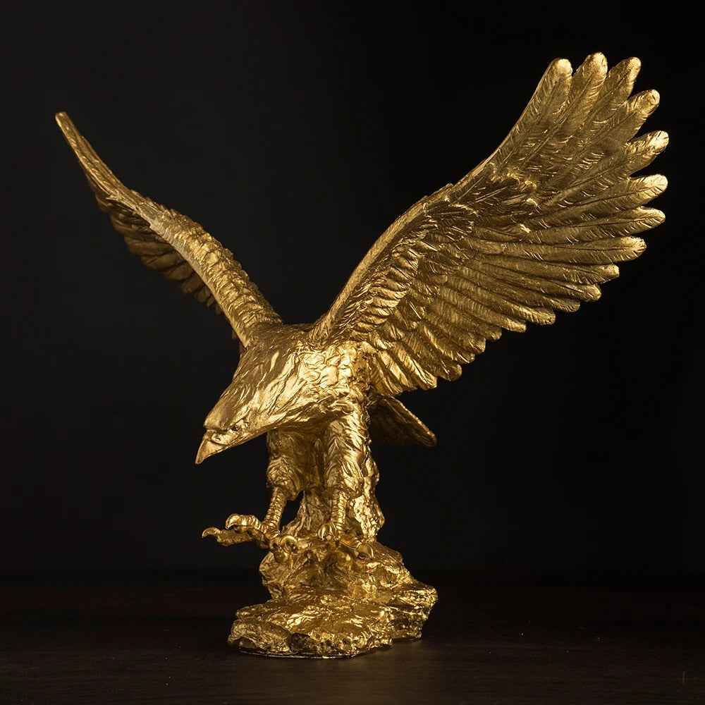 Estatueta Decorativa Águia Dourada