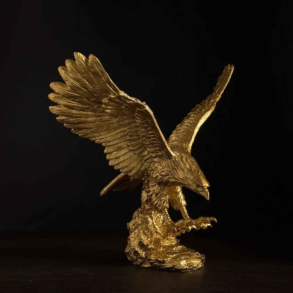Estatueta Decorativa Águia Dourada