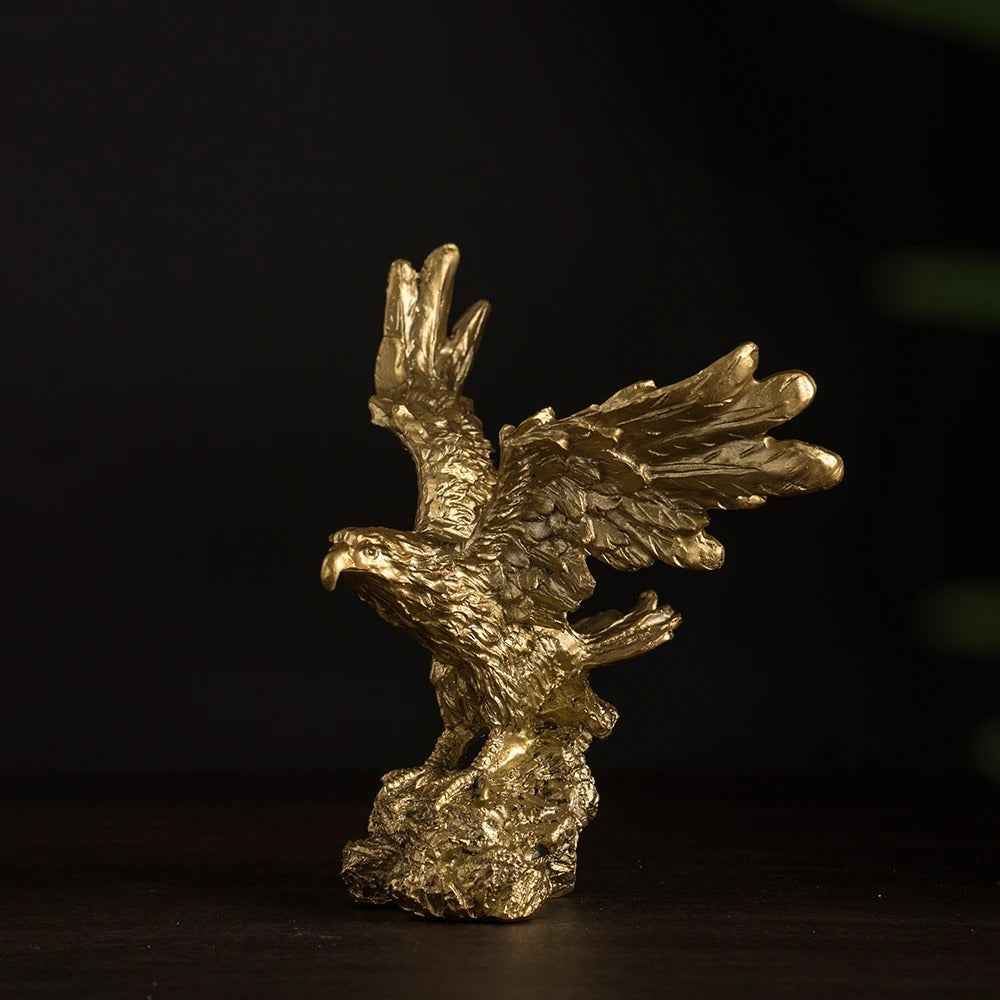Estatueta Decorativa Águia Dourada