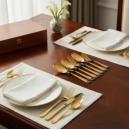 Faqueiro Inox 24 Peças com Maleta e Detalhe Premium