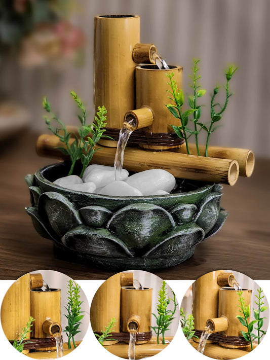 Fonte de Água Decoração Bambu Lotus
