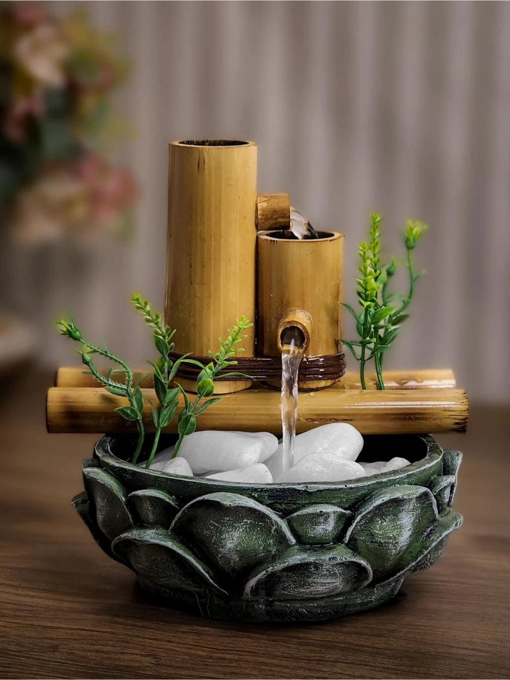 Fonte de Água Decoração Bambu Lotus