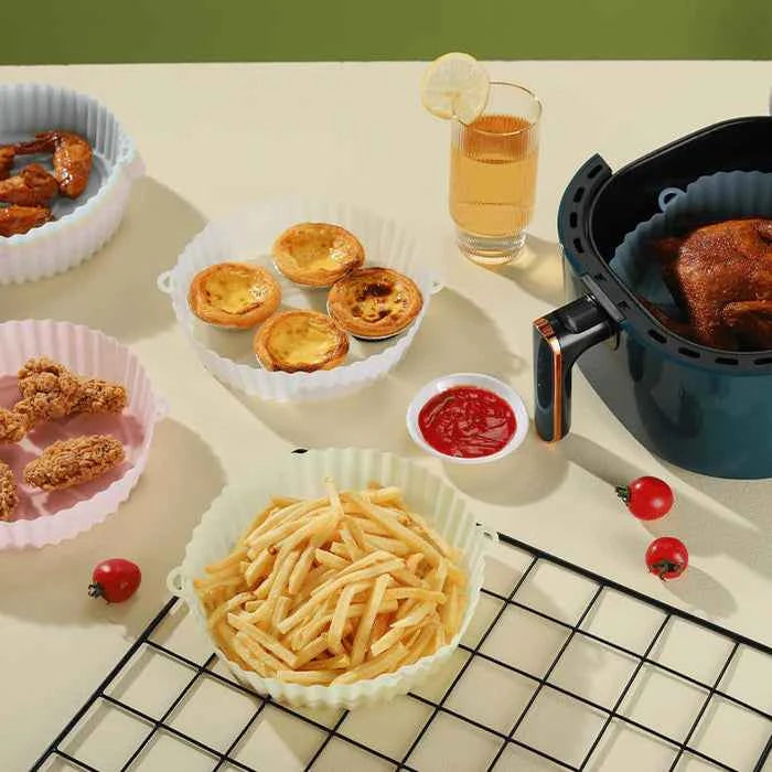 Kit com 3 Formas de Silicone para Air Fryer
