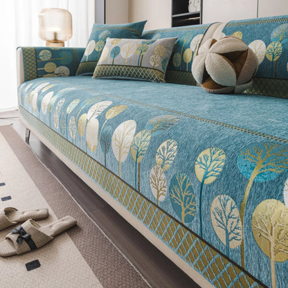 Capa de Sofá Boho Jacquard Chenille Antiderrapante