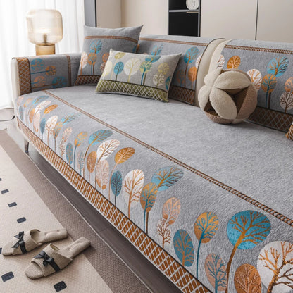 Capa de Sofá Boho Jacquard Chenille Antiderrapante