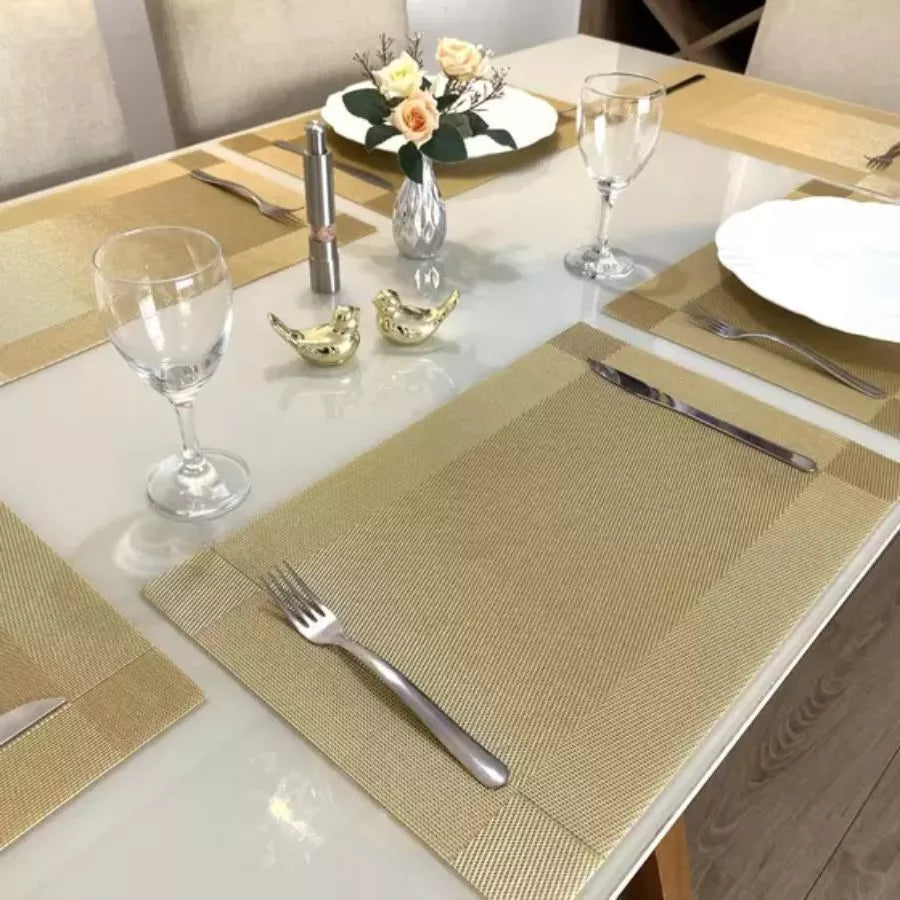 Jogo Americano para Mesa Posta em PVC Metalizado - Casa Stony