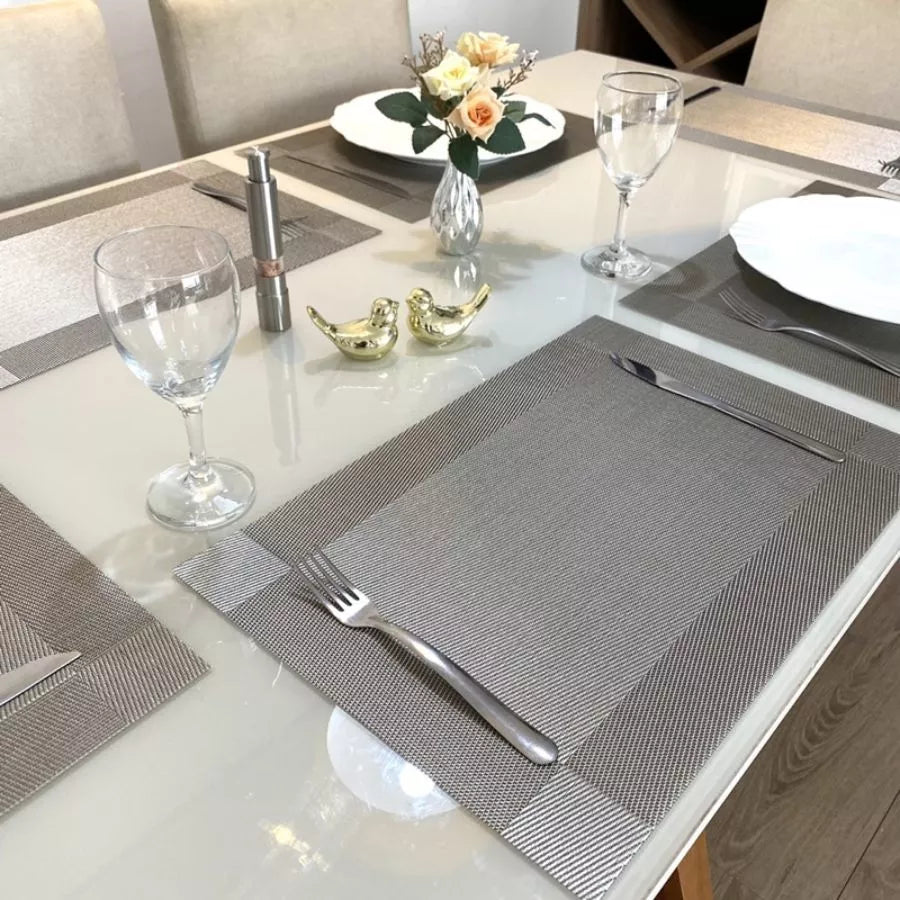 Jogo Americano para Mesa Posta em PVC Metalizado - Casa Stony