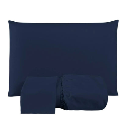 Jogo De Lençol Casal 3 Peças 200 Fios com Elástico Padrão Cama Box - Casa Stony