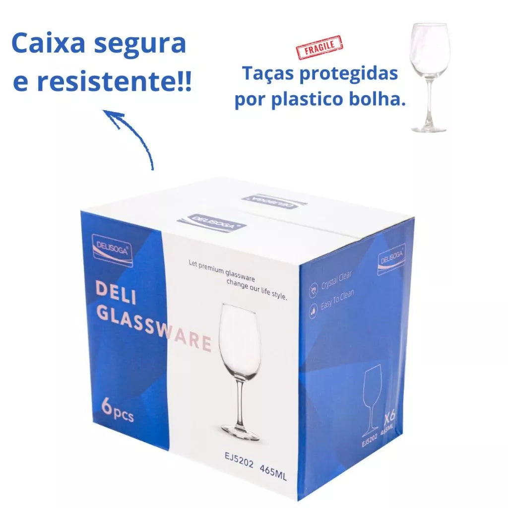 Jogo 6 Taças de Vinho 465ml