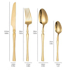 Jogo de Talher Dourado em Aço Inox -30 Peças - Casa Stony