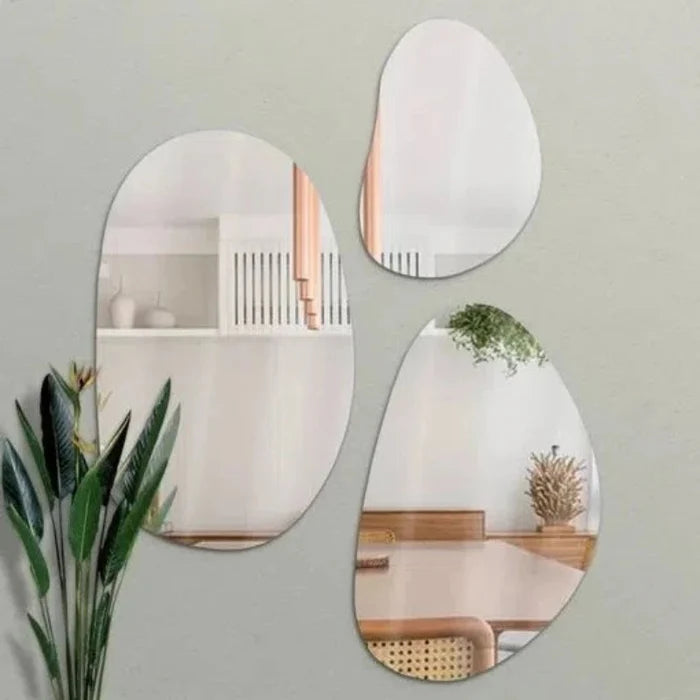 Kit Espelho Orgânico Sala de Jantar 3 Peças - Casa Stony