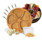 Kit Petisqueira Redonda Para Frios Queijo Com Molheira - Casa Stony