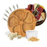 Kit Petisqueira Redonda Para Frios Queijo Com Molheira