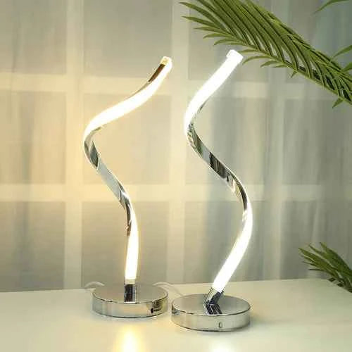 Luminária Abajur de Mesa Led Espiral