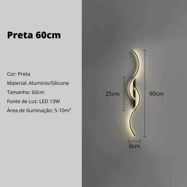 Luminária de Parede Arandela Onda Dupla