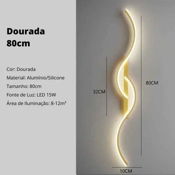 Luminária de Parede Arandela Onda Dupla