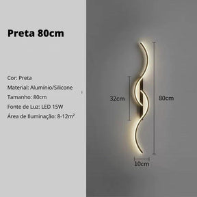 Luminária de Parede Arandela Onda Dupla