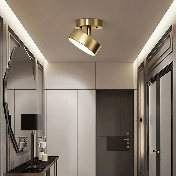 Luminária de Teto Led Plafon Ajustável Dourada - Casa Stony