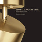 Luminária de Teto Led Plafon Ajustável Dourada - Casa Stony