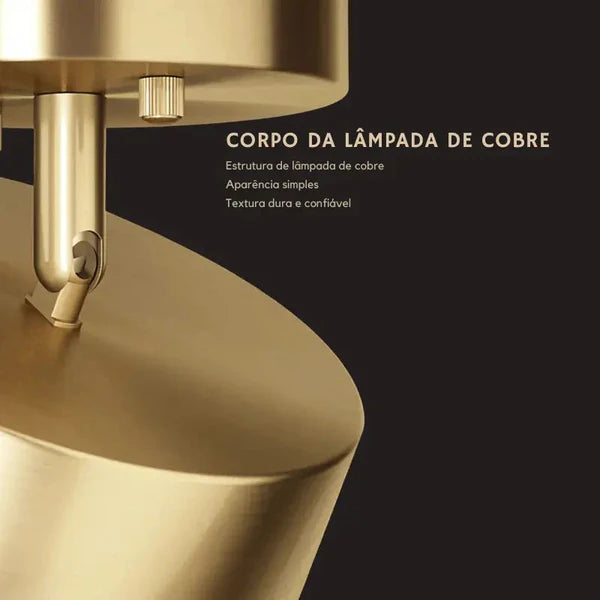 Luminária de Teto Led Plafon Ajustável Dourada - Casa Stony