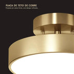 Luminária de Teto Led Plafon Ajustável Dourada - Casa Stony