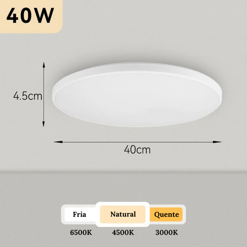 Luminária de Teto Plafon Led Redonda - Casa Stony