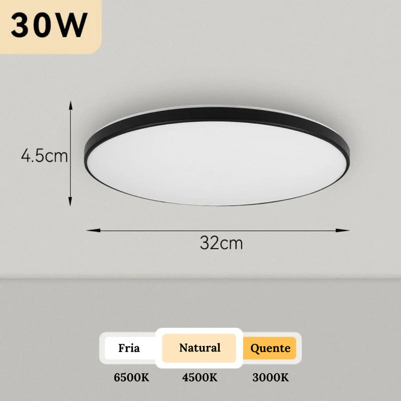 Luminária de Teto Plafon Led Redonda - Casa Stony