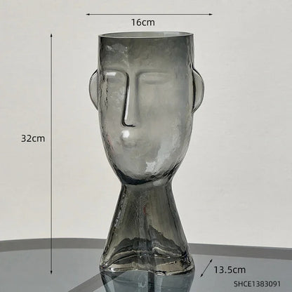 Terrário Transparente Vaso de Vidro para Decoração Face Abstrata - Casa Stony