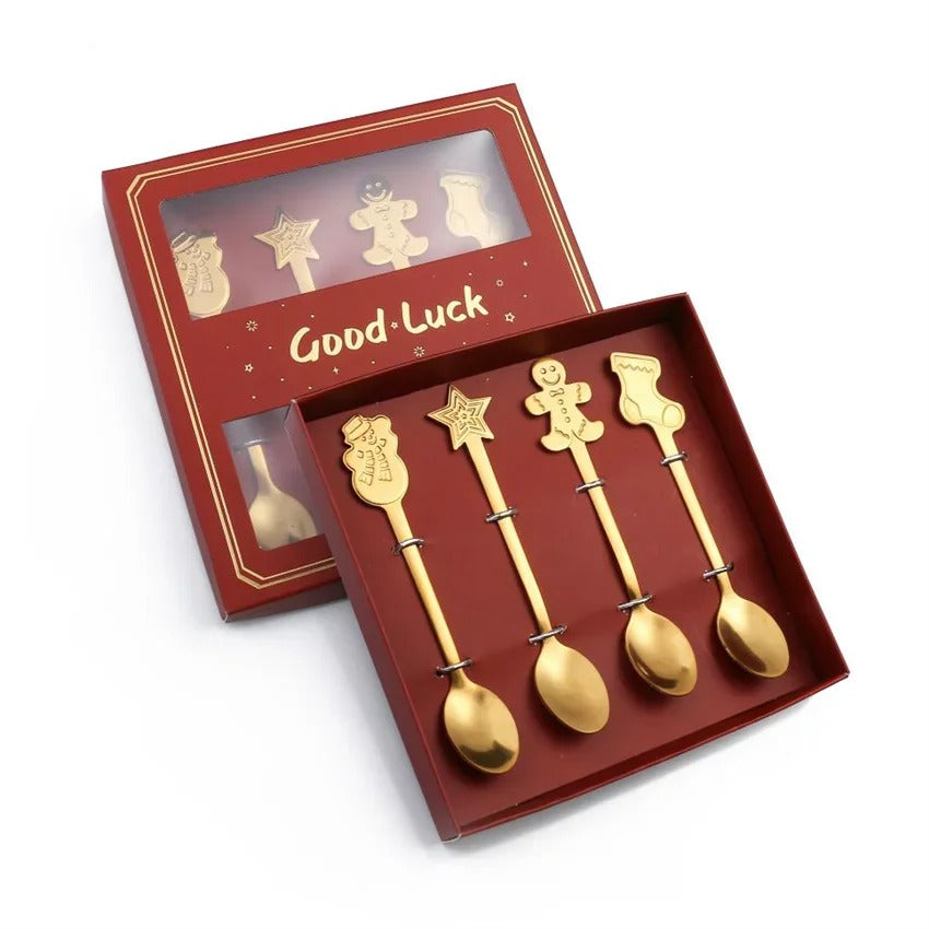 Conjunto Colheres Decorativas de Natal - Gold - Casa Stony