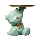 Estatueta de Resina Ursinho com Bandeja - Casa Stony