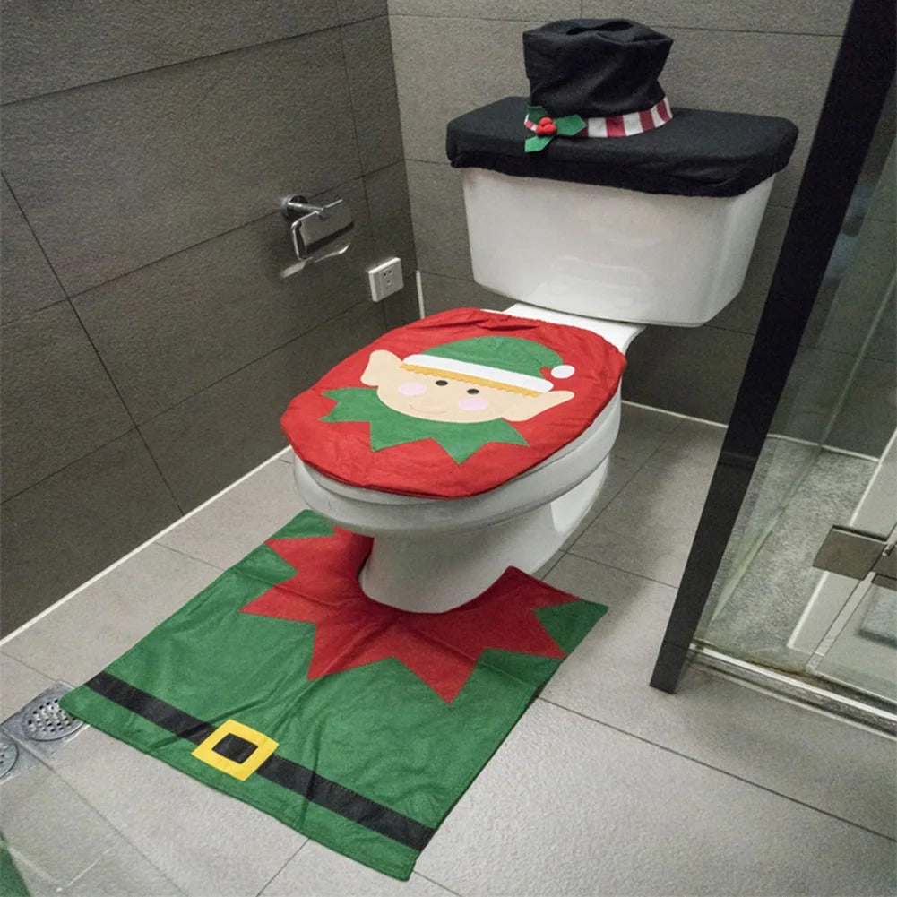 Conjunto de Capa de Natal para Sanitário - Casa Stony