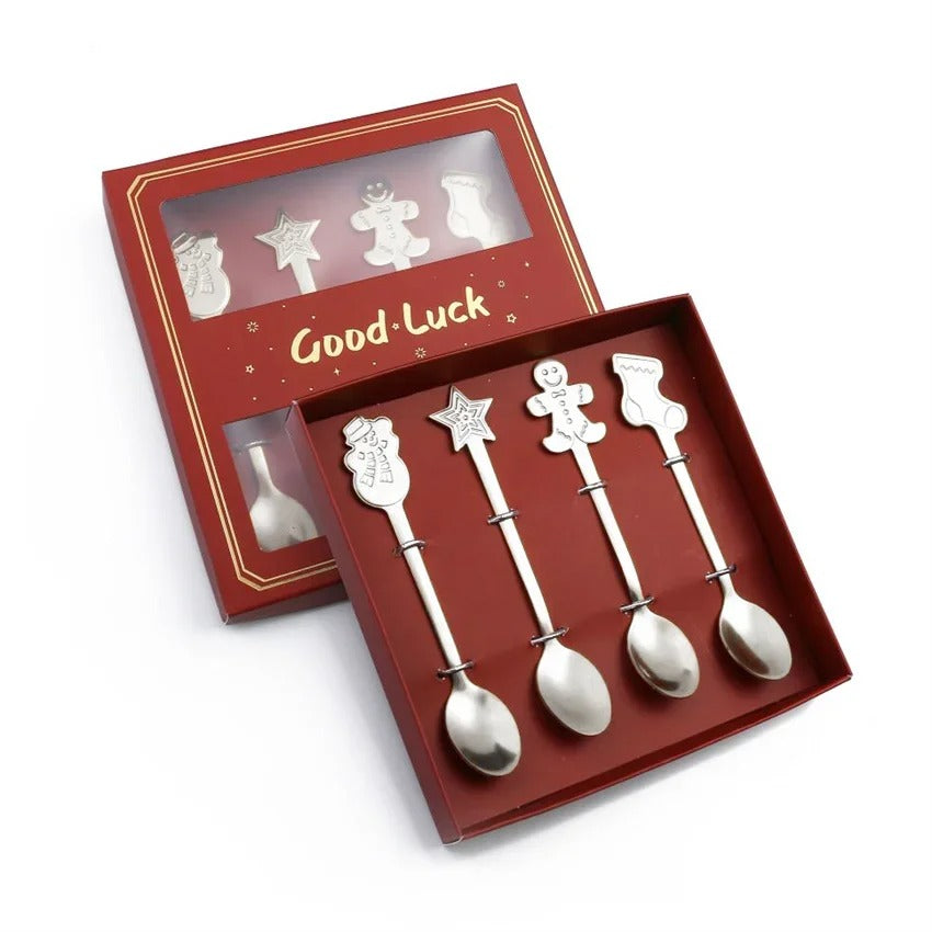 Conjunto Colheres Decorativas de Natal Silver
