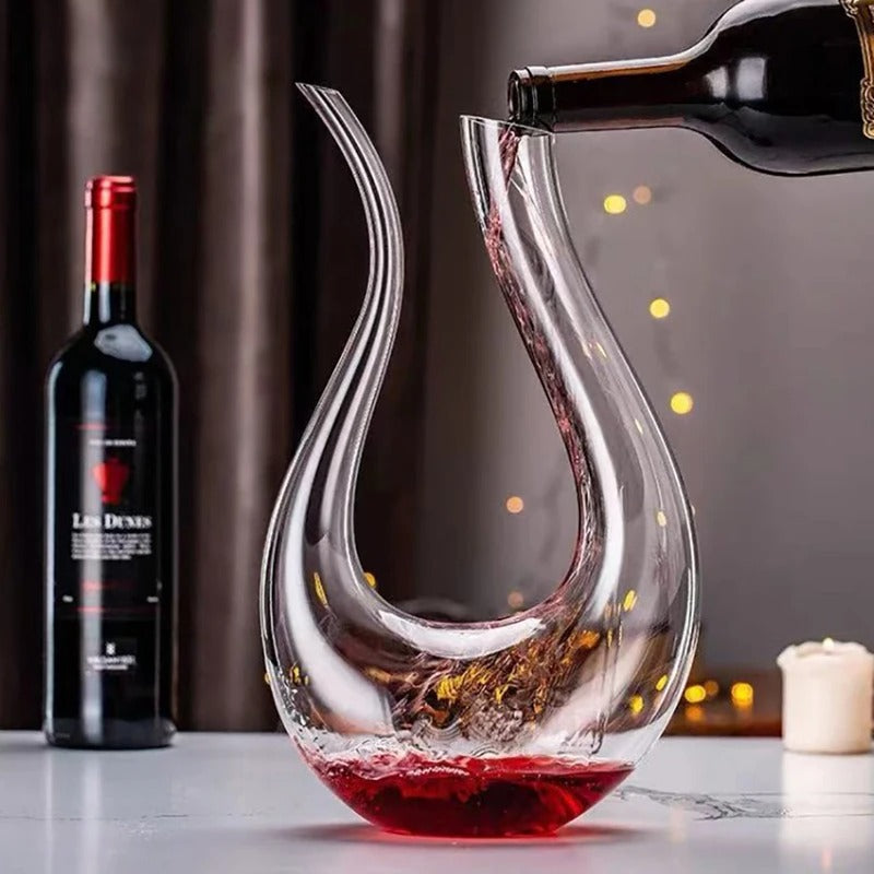 Decanter De Vinho De Cristal Em Forma De U