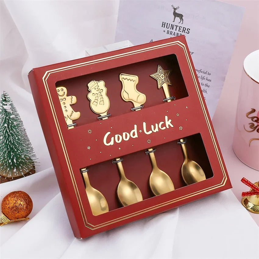 Conjunto Colheres Decorativas de Natal - Gold - Casa Stony