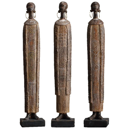 Estátua Africana Escultura de Resina - Casa Stony