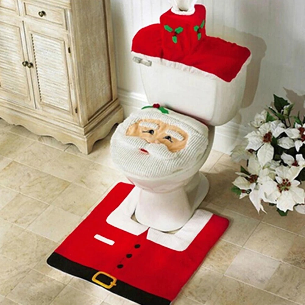 Conjunto de Capa de Natal para Sanitário - Casa Stony