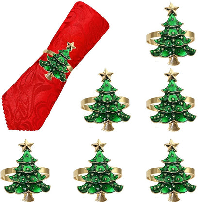 Conjunto 6 Anéis para Guardanapo Árvore de Natal - Casa Stony