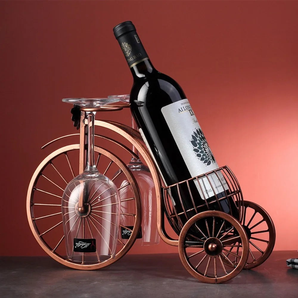 Suporte de Vinho Bicicleta Retrô Bronze